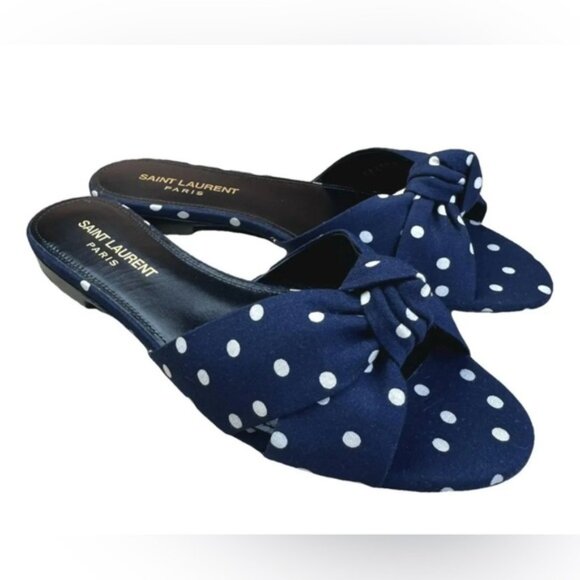 Saint Laurent Polka Dot Sandals - Picture 1 of 7